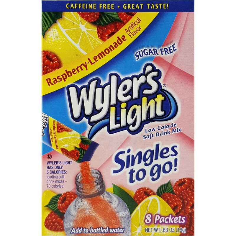 WylersLightRaspbLmndDrnkMix8pk#35368