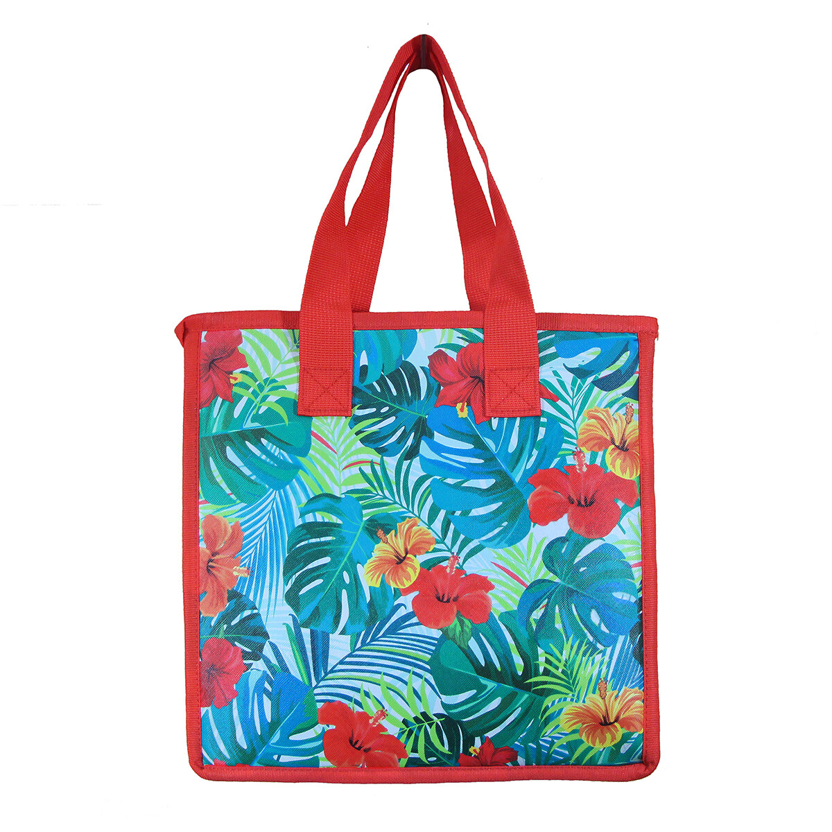 Reusable Cooler Bag Large Hibiscus Red