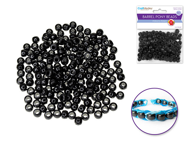 Pony Beads: 9mmx6mm Barrel Standard x175