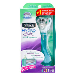 SCHICK HYDRO SILK RAZOR + 3 REFILLS