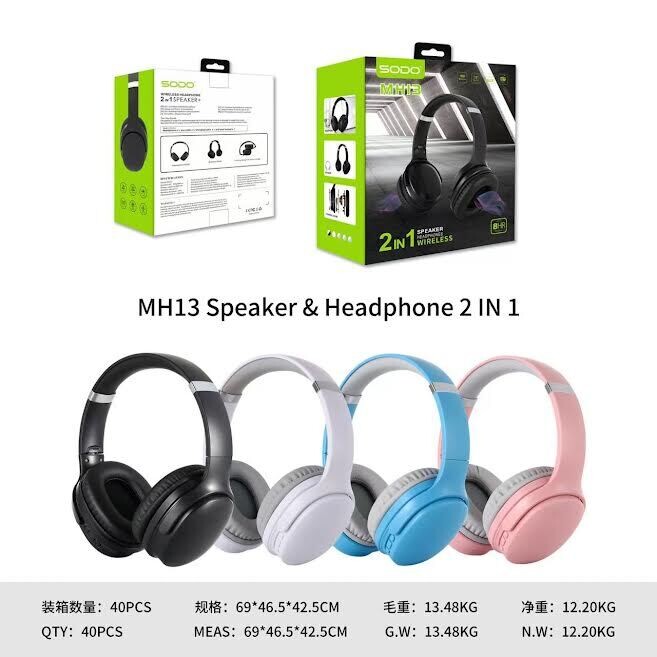 Bluetooth Wireless 2in1 Headphone &amp; Speaker MH13