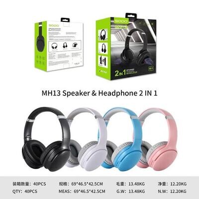 Bluetooth Wireless 2in1 Headphone & Speaker MH13
