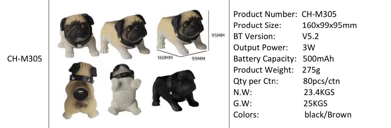 K9 Pug Bluetooth Speaker