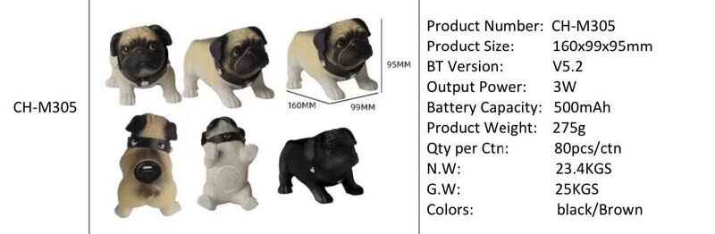 K9 Pug Bluetooth Speaker
