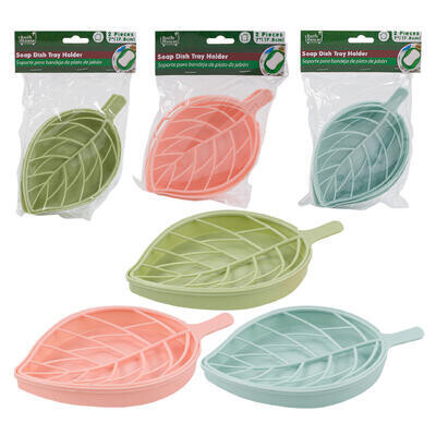 SOAP DISH,2pc7&quot;L LEAF SHAPED A