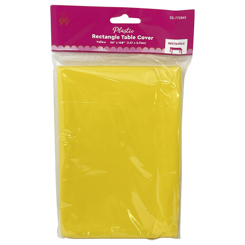 Plastic Rectangle Table Cover Yellow
