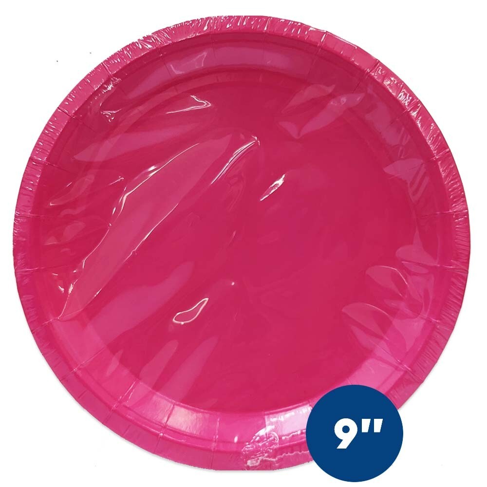 Hot Pink 32-7739019 9&quot;Round Paper Plate