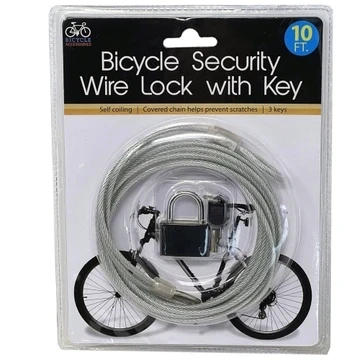 Bicycle Security Wire Lock with Key