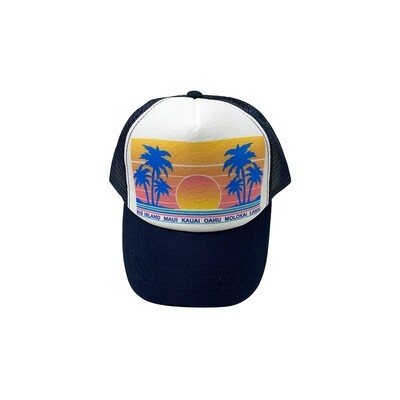 Hawaii Sunset Island Names Hat Navy