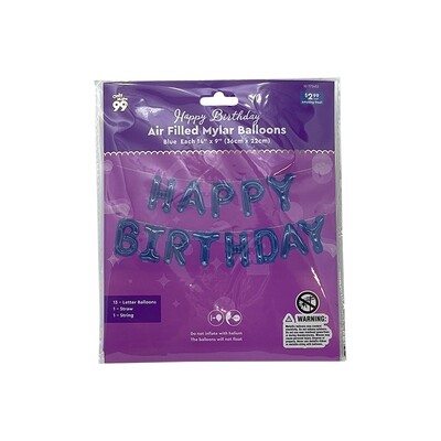 Air Filled Happy Birth Day Letter Royal Blue