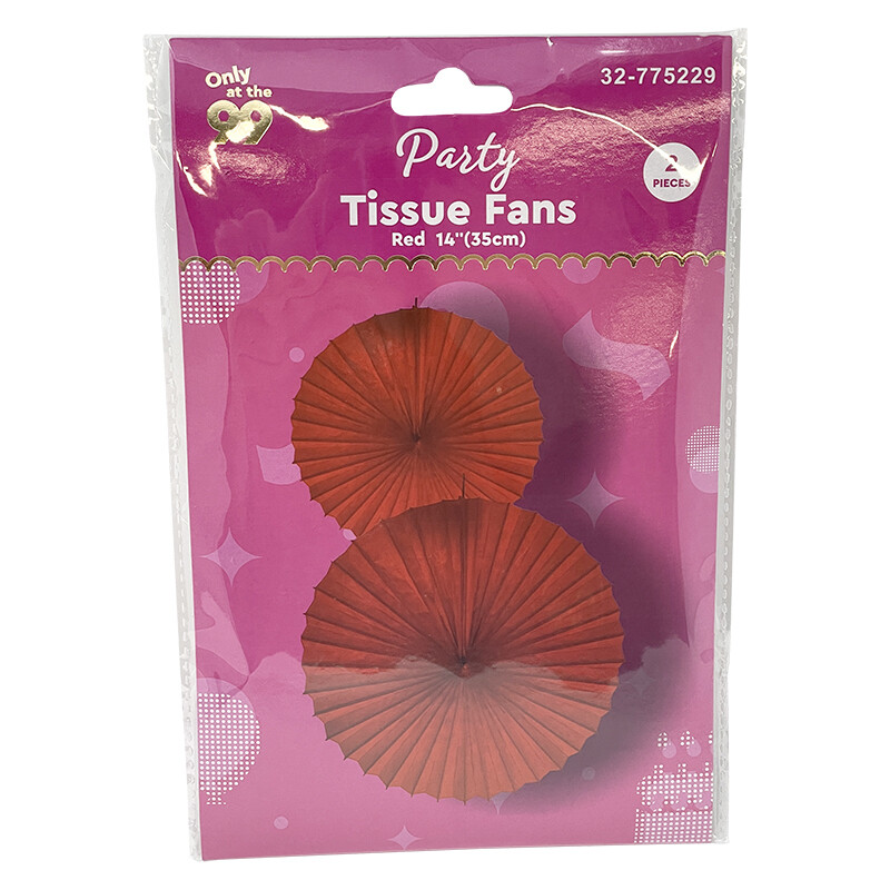 Party Decors Fan Red 2pk14&quot;