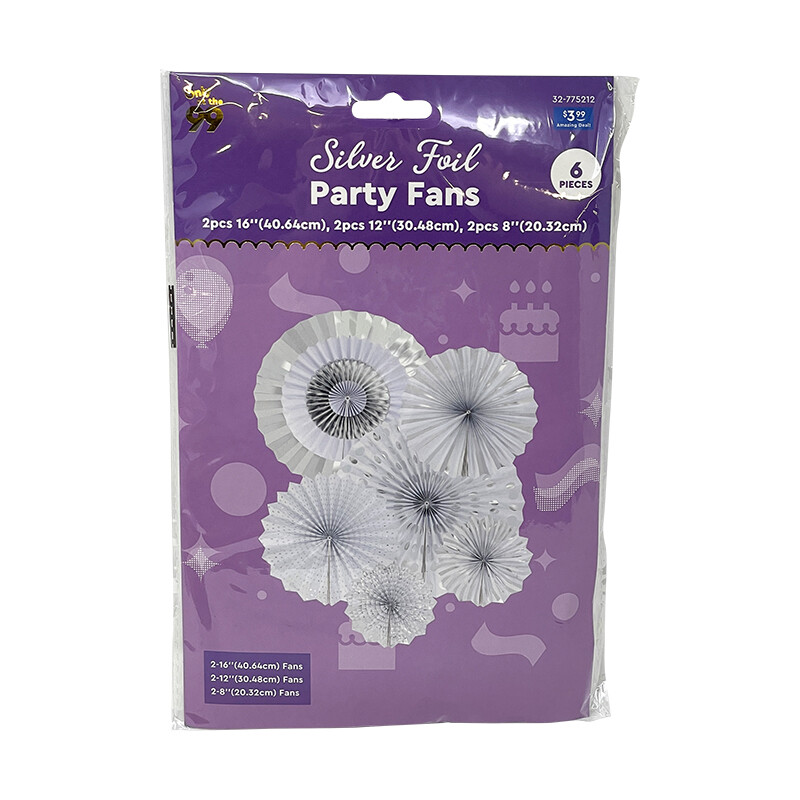Party Decors Fan Kit Silver