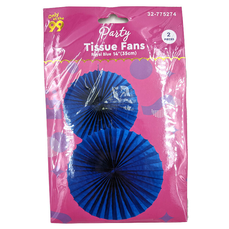 Party Decors Fan 2pk14&quot; RoyBl