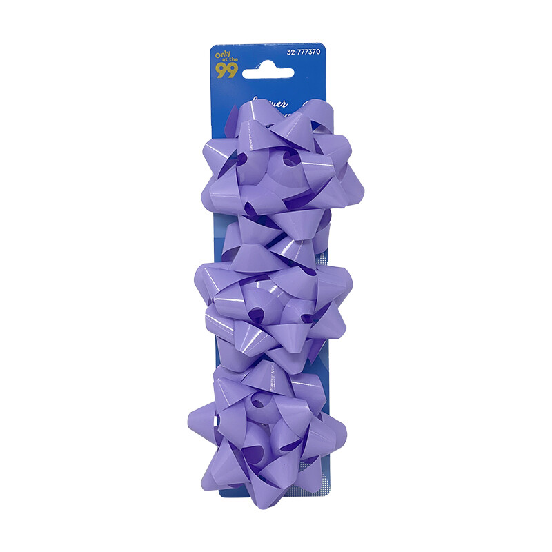 Party Ribbon And Bow Star Laquer Pastel Bow 4&quot;3ct