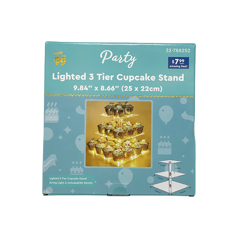 Party Light Three Tier Cup cake Stand