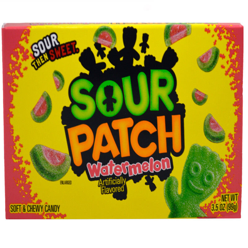 Sour Patch Candy
Watermelon, Sour &amp; Sweet, 3.5oz Box