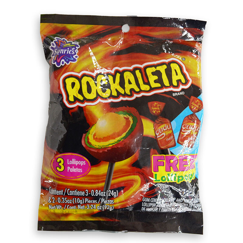 Sonric's Rockaleta
Chili Gum Lollipop, 3.24oz
