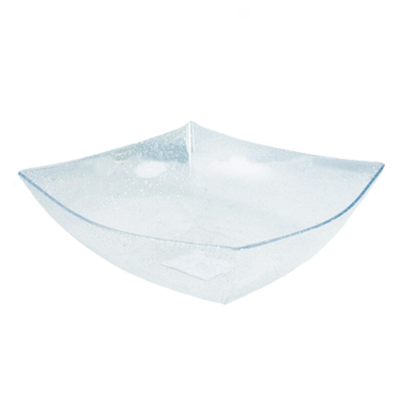 Gourmet9.5inPlasticGlitterBowlSquare