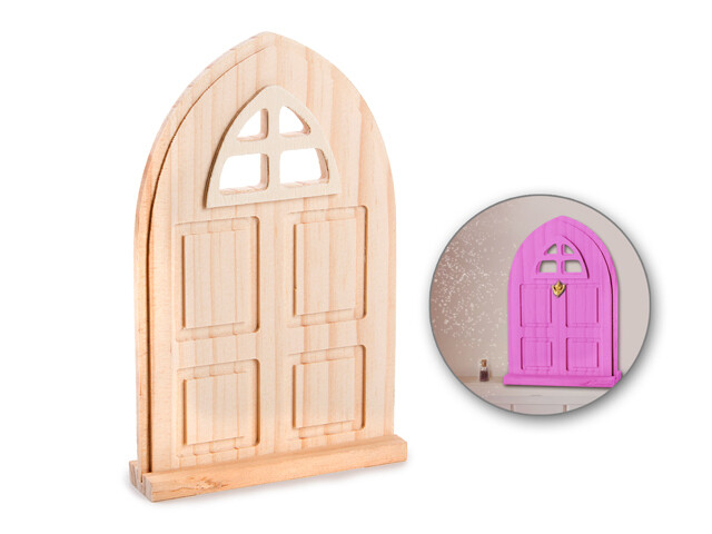 Wood Craft: 4.25"x6.5"x0.25" Fairy Garden Door
