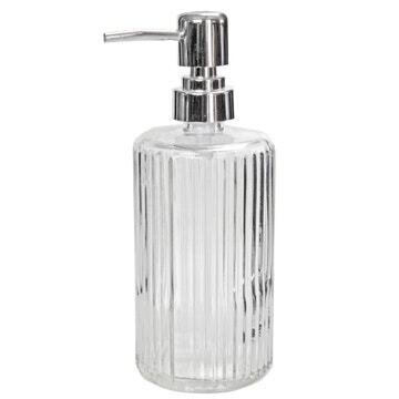 400ml Vertical Striped "Glass" Bottle with Pump