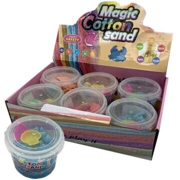 Magic Cotton Sand in Assorted Colors In Countertop Display