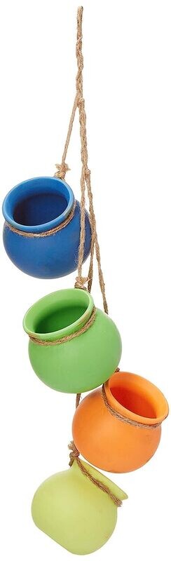 DANGLING POTS, DOLOMITE (4PCS) - NAVY BLUE, GREEN, ORANGE, YELLOW