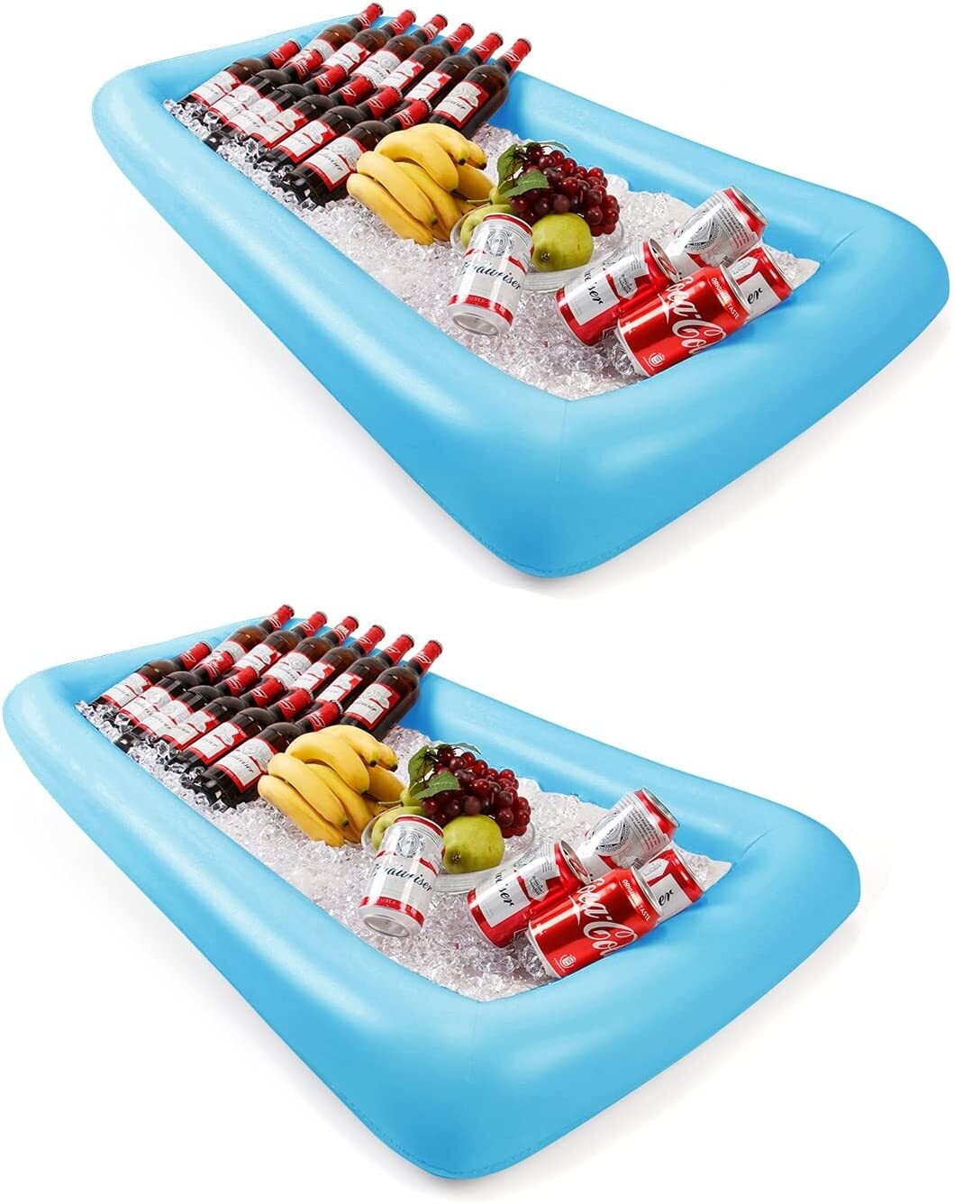 CABANA STRIPE EGGSHELL BLUE INFLATABLE BUFFET BAR