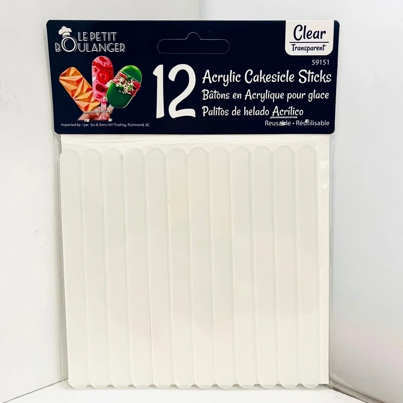 +12PCS CLEAR POPSICLE STICKS