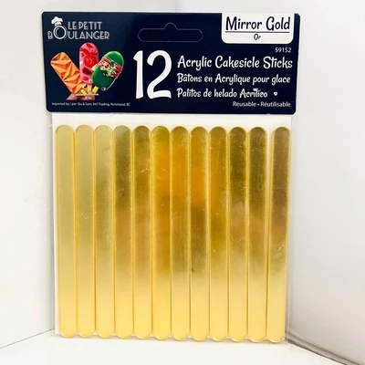 +12PCS GOLD POPSICLE STICKS