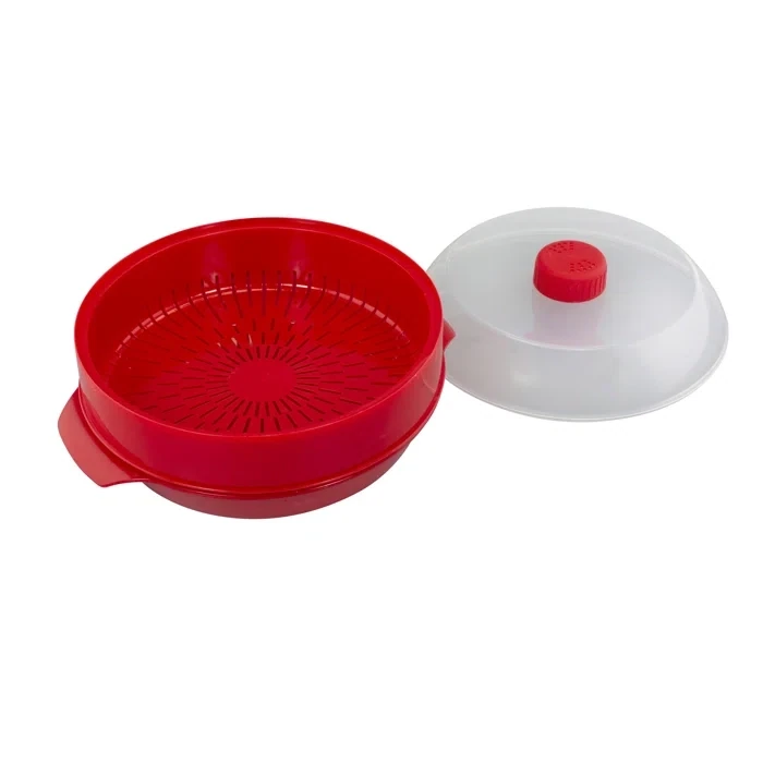 MICROWAVE STEAMER ROUND 1 TIER - RED