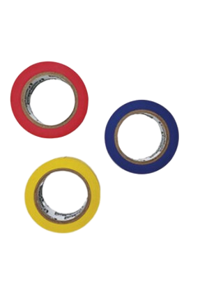 ELECTRIC INSULATING TAPE 3PCS;BLUE,RED,YELLOW 18M
