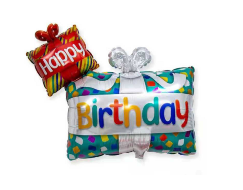 HAPPY BIRTHDAY PRESENT FOIL BALLOON 45&quot; (50)