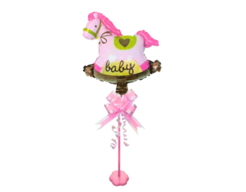 BABY ROCKING HORSE BALLOON W/ STAND 23&quot;H BOY/GIRL
