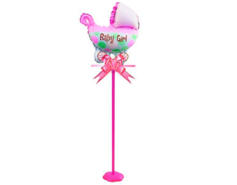 BABY CARRIAGE BALLOON W/ STAND 23&quot;H BOY/GIRL