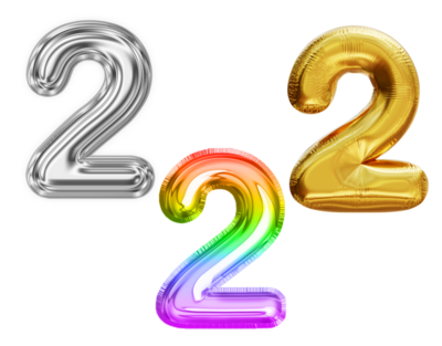 2 NUMBER BALLOON GOLD/SILVER/RAINBOW