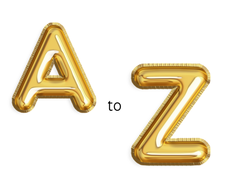 LETTER BALLOON 16&quot;H GOLD A-Z (1)