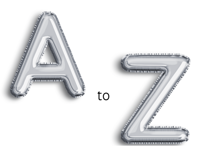 LETTER BALLOON 16&quot;H SILVER A-Z(1)