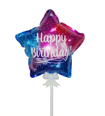 HAPPY BIRTHDAY BALLOON STAR CAKE TOPPER