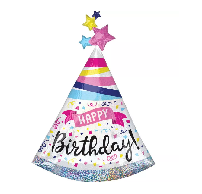 HAPPY BIRTHDAY HAT BALLOON 32&quot;H (50)