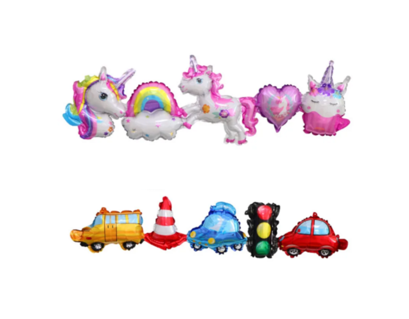 GARLAND BALLOON CAR &amp; UNICORN 41&quot;X13&quot;H (50)