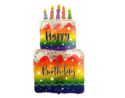 GIANT FOIL BALLOON BIRTHDAY CAKE (50)