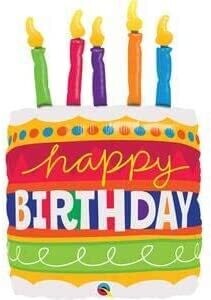 MICROFOIL BALLOON BIRTHDAY CAKE &amp; CANDLES