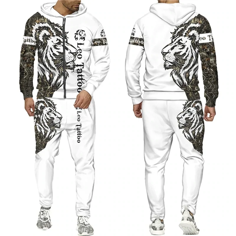 3d lion print suit
