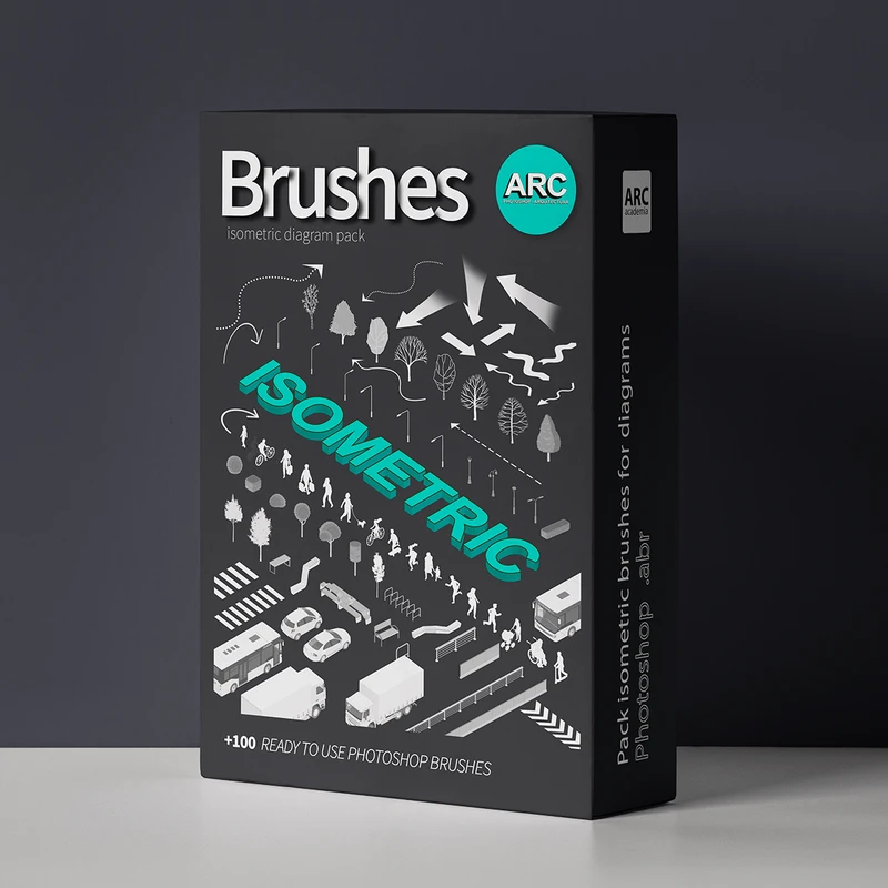 PACK PINCELES ISOMÉTRICOS DE PHOTOSHOP PARA DIAGRAMAS DE ARQUITECTURA