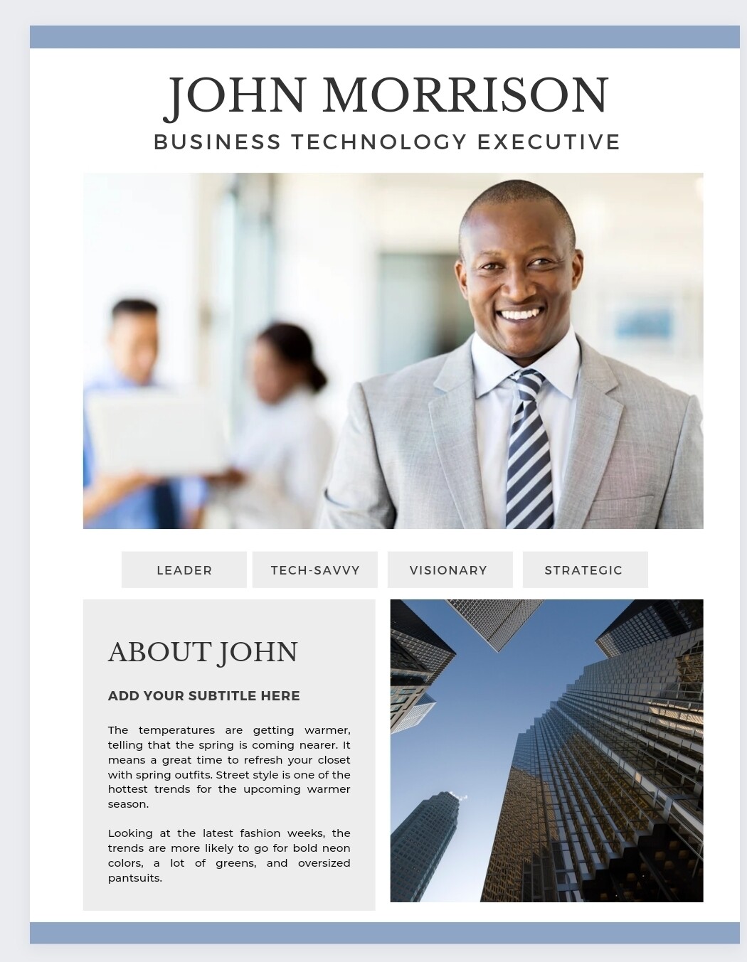 Executive BIO | Media Kit | Canva Design Template