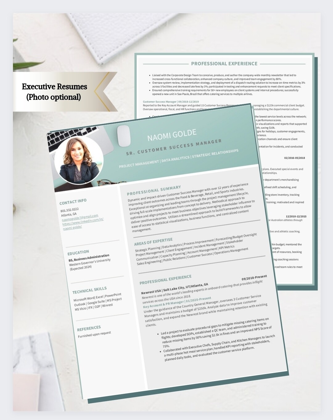 Executive Resume | Modern Style | Canva Design Template