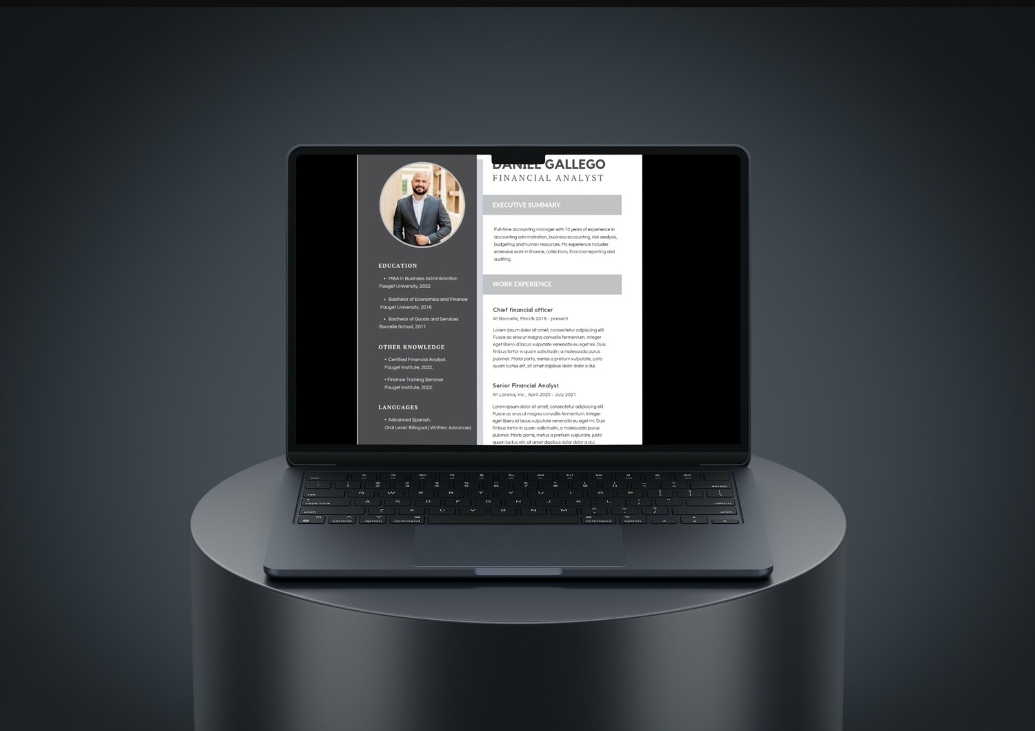 Executive Resume | Modern Style | Canva Design Template