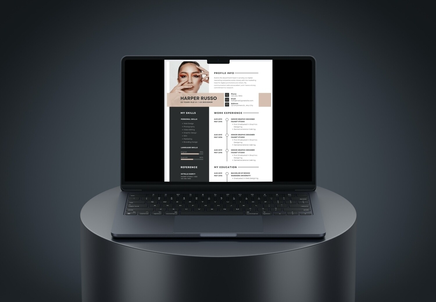 Executive Resume | Modern Style | Canva Design Template