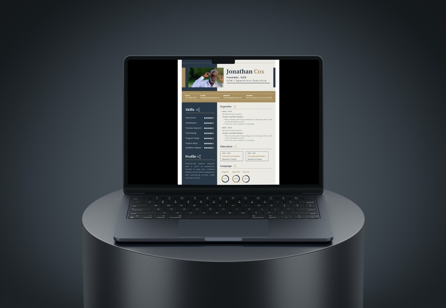 Executive Resume | Modern Style | Canva Design Template