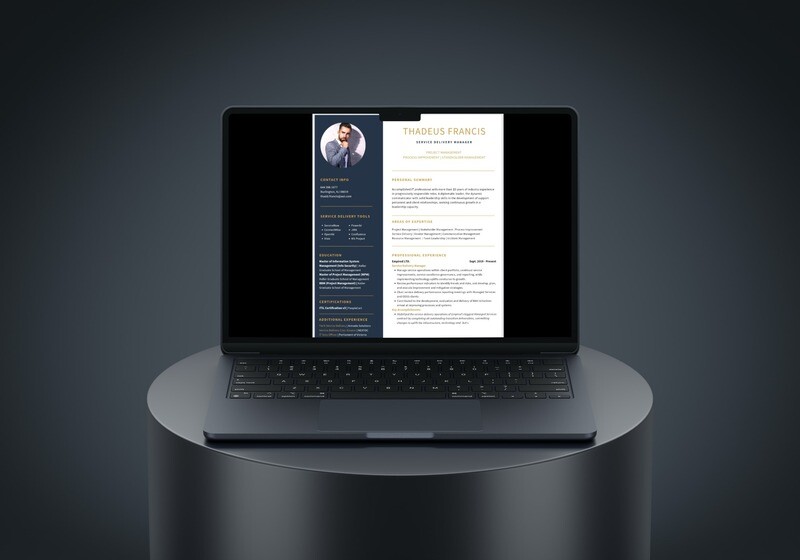 Executive Resume | Modern Style | Canva Design Template